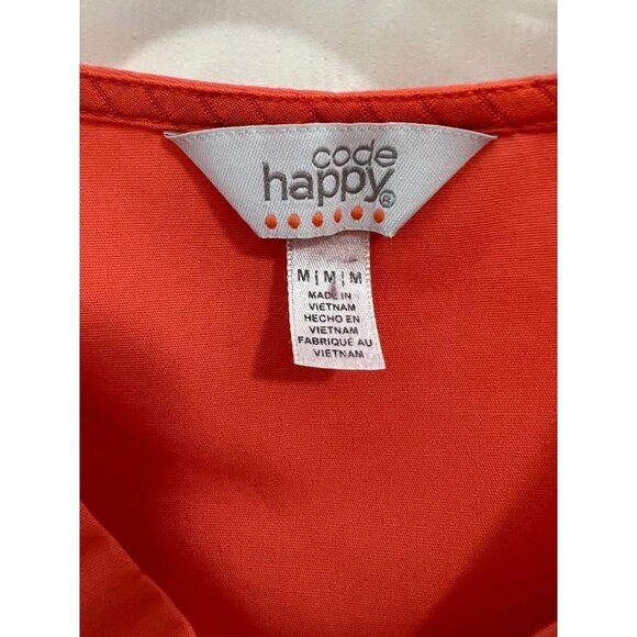 Code Happy Scrubs Top Cotton Size Med Orange - Picture 3 of 5